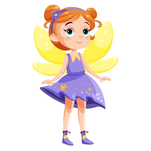 Smiling Fairy in Purple Dress Transparent Sticker